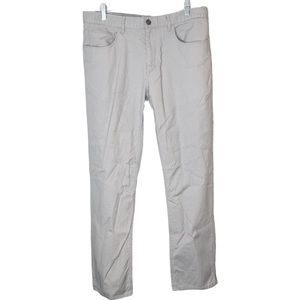 PERRY ELLIS Light Gray Textured Slim Fit 5 Pocket Chino Trouser Pants 36 x 32